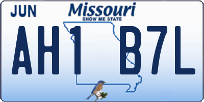 MO license plate AH1B7L