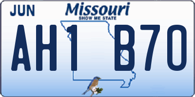 MO license plate AH1B7O