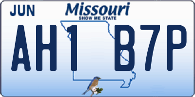 MO license plate AH1B7P