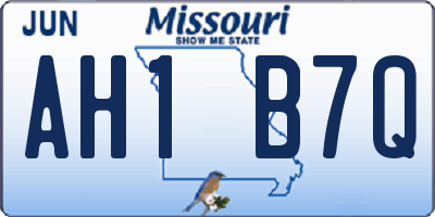 MO license plate AH1B7Q