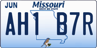 MO license plate AH1B7R