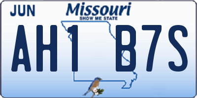 MO license plate AH1B7S