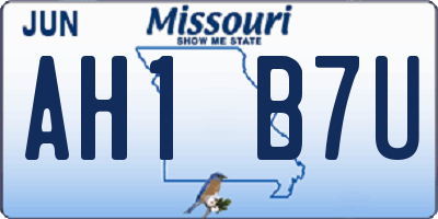 MO license plate AH1B7U