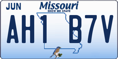 MO license plate AH1B7V