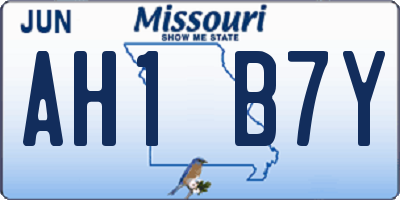 MO license plate AH1B7Y