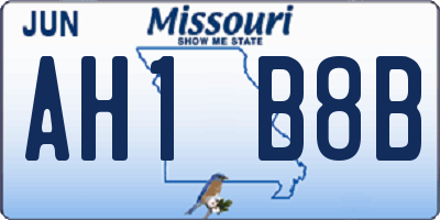 MO license plate AH1B8B