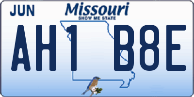 MO license plate AH1B8E