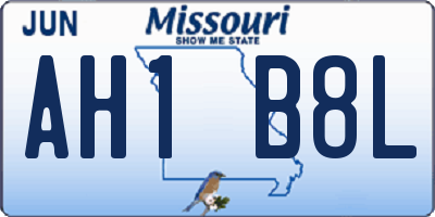 MO license plate AH1B8L