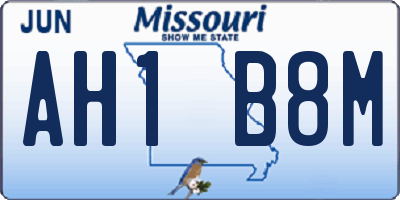 MO license plate AH1B8M