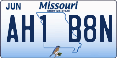 MO license plate AH1B8N