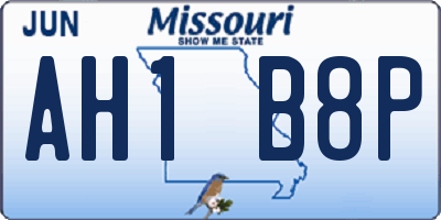 MO license plate AH1B8P