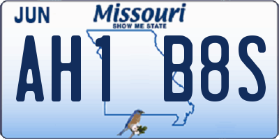 MO license plate AH1B8S