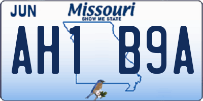 MO license plate AH1B9A