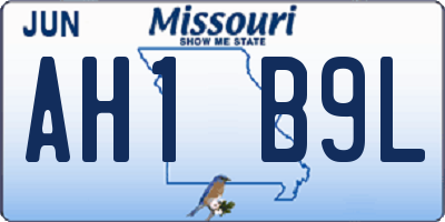 MO license plate AH1B9L