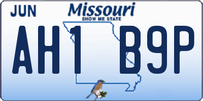 MO license plate AH1B9P