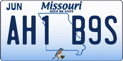 MO license plate AH1B9S