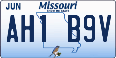 MO license plate AH1B9V