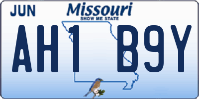 MO license plate AH1B9Y