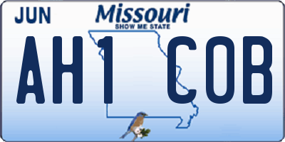 MO license plate AH1C0B