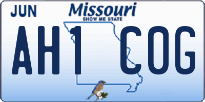 MO license plate AH1C0G