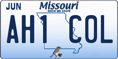 MO license plate AH1C0L