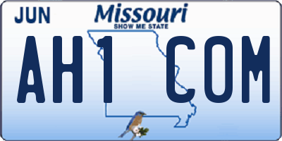 MO license plate AH1C0M