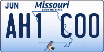 MO license plate AH1C0O