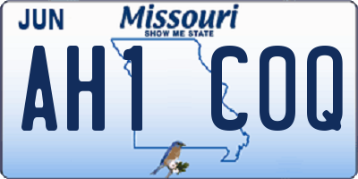 MO license plate AH1C0Q