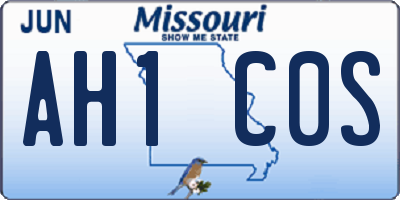 MO license plate AH1C0S