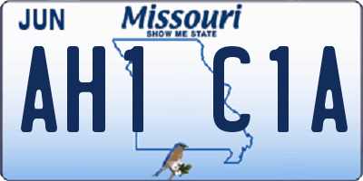 MO license plate AH1C1A