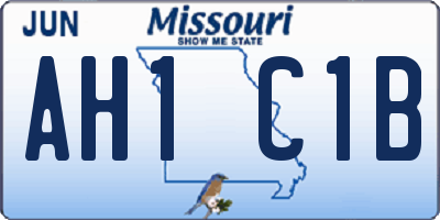 MO license plate AH1C1B