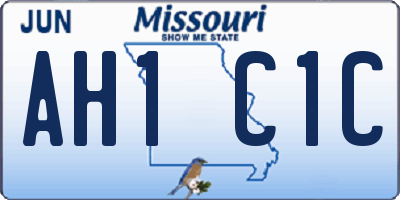 MO license plate AH1C1C