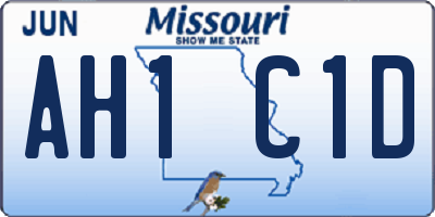 MO license plate AH1C1D