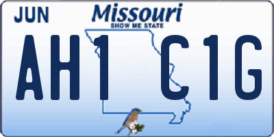 MO license plate AH1C1G