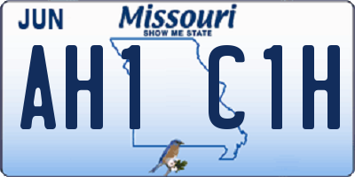 MO license plate AH1C1H