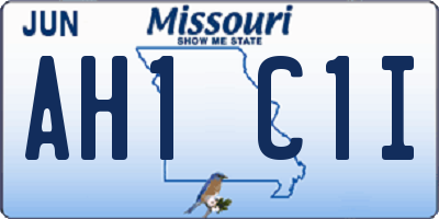 MO license plate AH1C1I