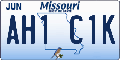 MO license plate AH1C1K