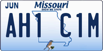 MO license plate AH1C1M