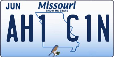 MO license plate AH1C1N