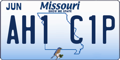 MO license plate AH1C1P