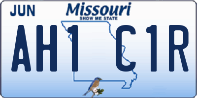 MO license plate AH1C1R