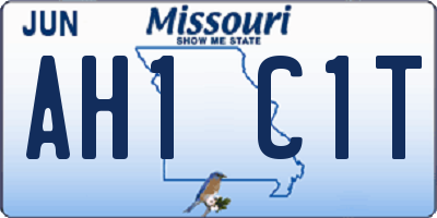 MO license plate AH1C1T