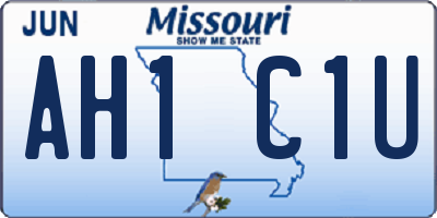 MO license plate AH1C1U