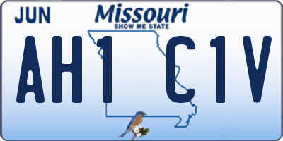 MO license plate AH1C1V