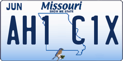 MO license plate AH1C1X