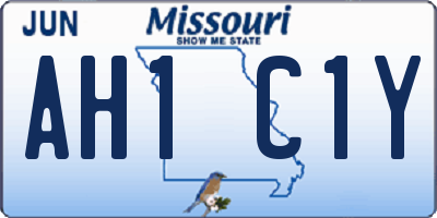 MO license plate AH1C1Y