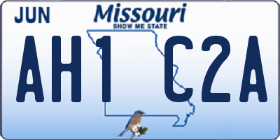 MO license plate AH1C2A