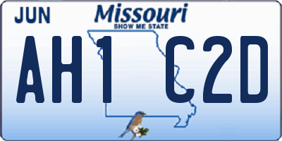 MO license plate AH1C2D