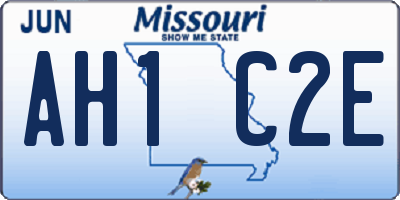 MO license plate AH1C2E