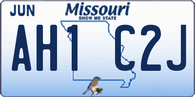 MO license plate AH1C2J